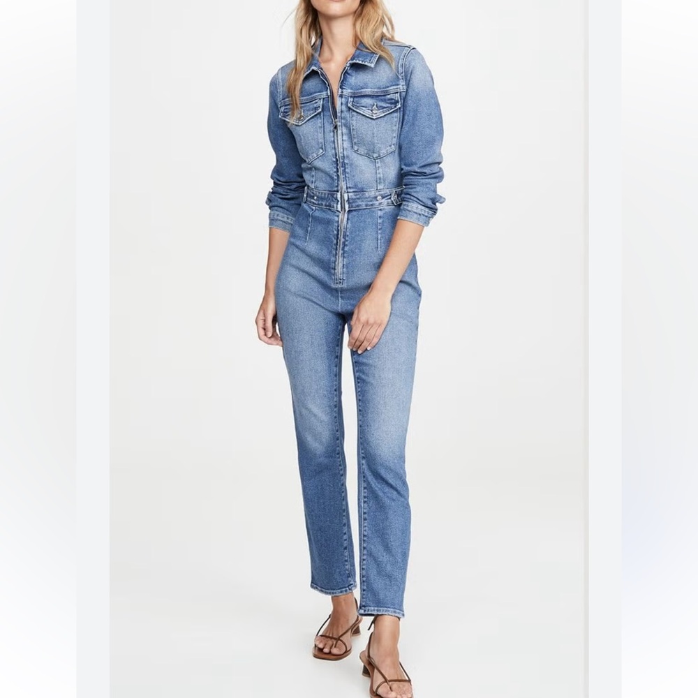 Good American Light Blue Denim Jumpsuit